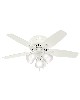 Hunter Fan Co Newsome Low Profile with 3-Light Kit Fresh White