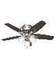 Hunter Fan Co Newsome Low Profile with 3-Light Kit Brushed Nickel