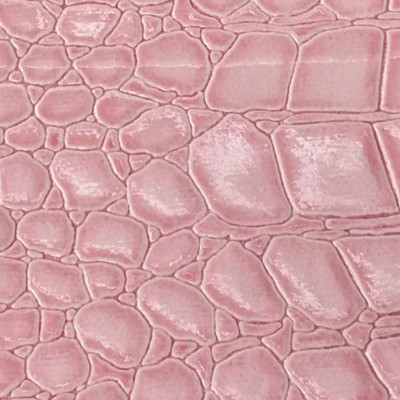 Croco Leather Pink in outback exotics Pink Upholstery VIRGIN  Blend Fire Rated Fabric Animal Print  Animal Skin  Animal Vinyl   Fabric