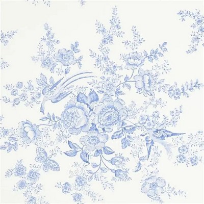 Ralph Lauren Wallpaper Vintage Dauphine Porcelain Blue in ARCHIVAL PAPERS Design Style: Flower Wallpaper Toile 