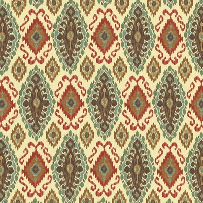 Kasmir Takahama Mocha in 5137 Brown Viscose  Blend Ikat Navajo Print   Fabric