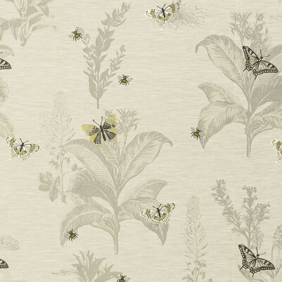 Clarke and Clarke Monarch F1432/02 CAC Chartreuse in CLARKE & CLARKE BOTANIST Beige Multipurpose -  Blend Bug and Insect   Fabric