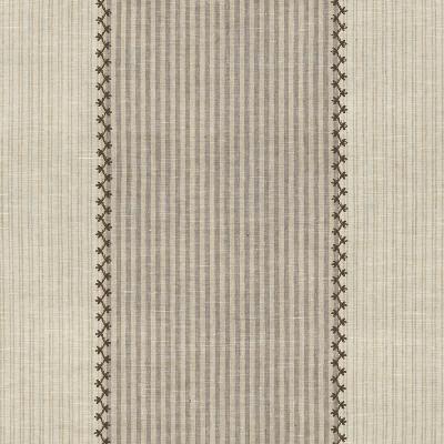 Ralph Lauren Carleigh Emb Ticking Tumbleweed in BLUE BOOK Grey Linen Crewel and Embroidered Striped Linen Ticking Stripe 