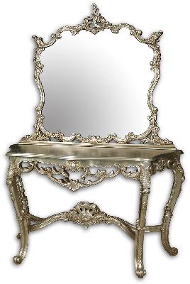 Friedman Brothers Marie Antoinette Mirror and Console 