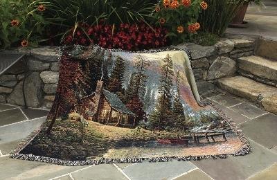 Manual Woodworkers and Weavers  Inc A Peaceful Retreat Tapestry Throw Multi