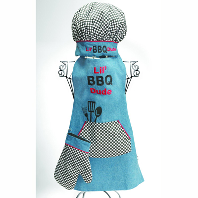 Manual Woodworkers and Weavers  Inc Lil BBQ Dude Child Apron Set 