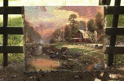 Manual Woodworkers and Weavers  Inc Sunset at Riverbend Farm Tapestry Throw Multi