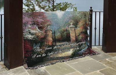 Manual Woodworkers and Weavers  Inc The Victorian Garden Tapestry Throw w/Verse Multi