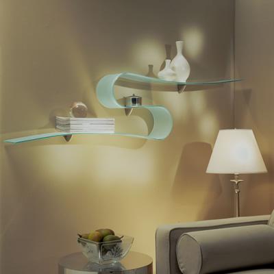 Amore Designs Boa Glass Wall Shelf - Opaque 