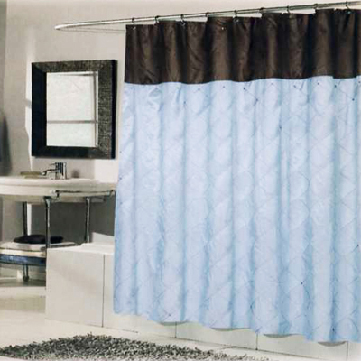 Carnation Home Fashions  Inc Balmoral Shower Curtain Blue Brown