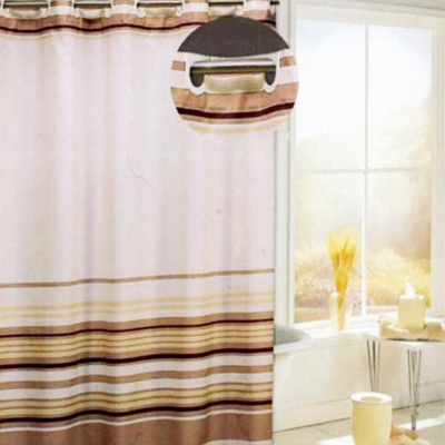 Carnation Home Fashions  Inc Brown Stripes Shower Curtain 