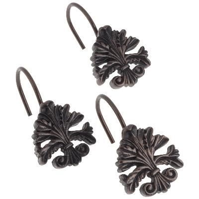 Carnation Home Fashions  Inc Fleur dis Lis Shower Curtain Hooks Oil Rubbed Bronze
