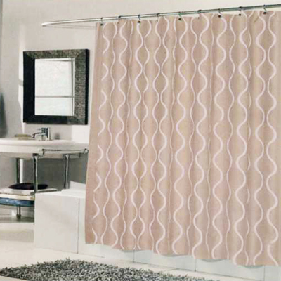 Carnation Home Fashions  Inc Geneva Shower Curtain Ivory Taupe