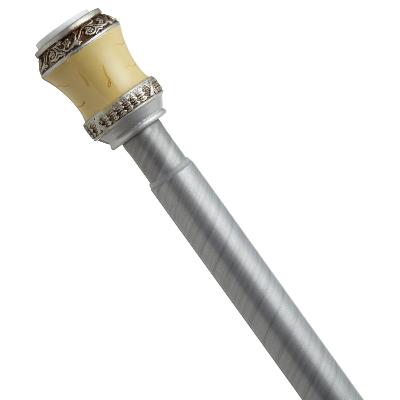 Carnation Home Fashions  Inc Lakewood Decorative Tension Rod Silver