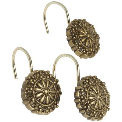 Carnation Home Fashions  Inc Sheffield Shower Curtain Hooks Antique Gold