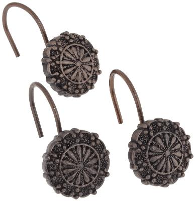 Carnation Home Fashions  Inc Sheffield Shower Curtain Hooks Oil Rubbed Bronze