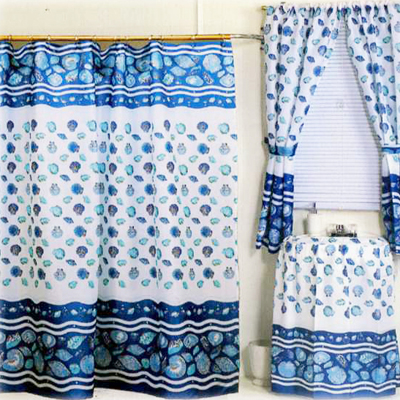 Carnation Home Fashions  Inc South Beach Shower Curtain Blue