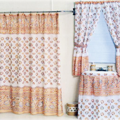 Carnation Home Fashions  Inc South Beach Shower Curtain Ivory