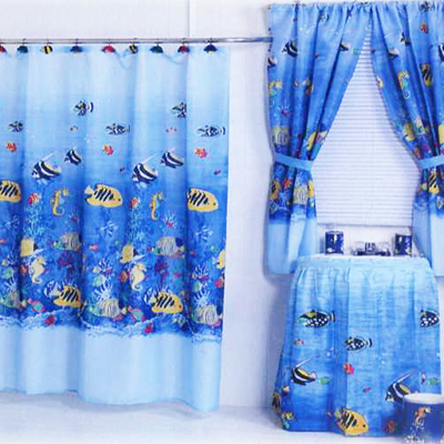 Carnation Home Fashions  Inc Tropical Sea Shower Curtain Multi