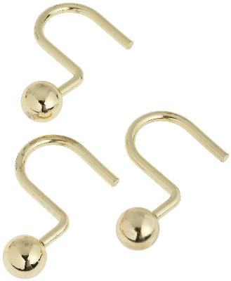 Carnation Home Fashions  Inc Metal Ball Shower Curtain Hooks Brass