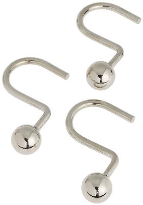 Carnation Home Fashions  Inc Metal Ball Shower Curtain Hooks Chrome