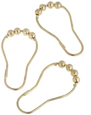 Carnation Home Fashions  Inc Roller Ball Shower Curtain Hooks Brass