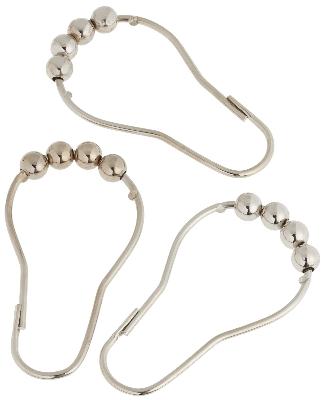 Carnation Home Fashions  Inc Roller Ball Shower Curtain Hooks Chrome