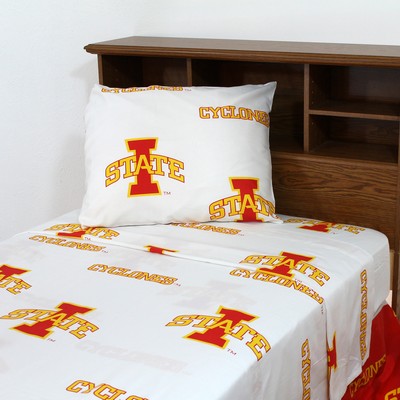 College Covers Iowa State Cyclones Full Sheet Set - White 