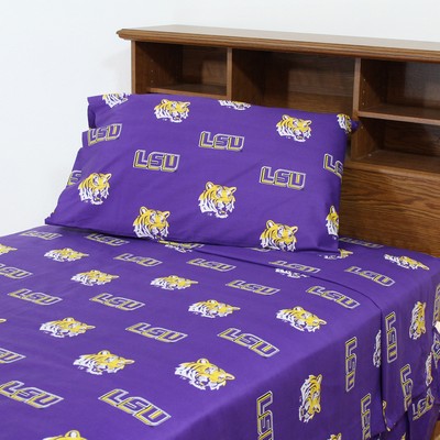 College Covers Louisiana State Tigers Sheet Set - Purple 