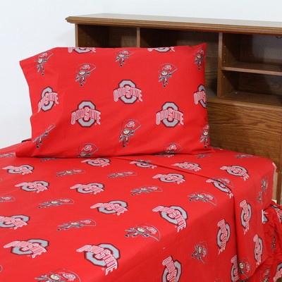 College Covers Ohio State Buckeyes Sheet Set - Red 