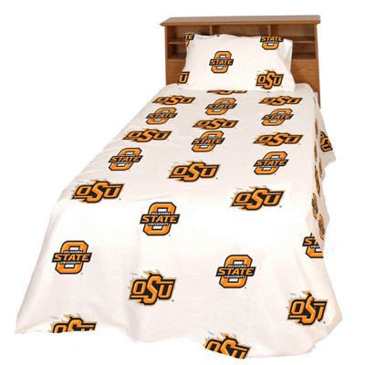 College Covers Oklahoma State Cowboys Sheet Set - White 