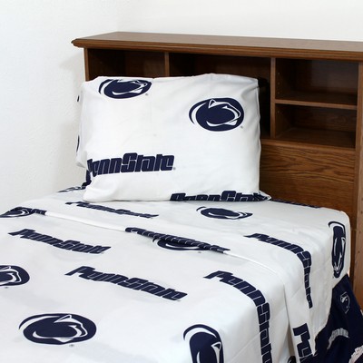 College Covers Penn State Lions Sheet Set - White 