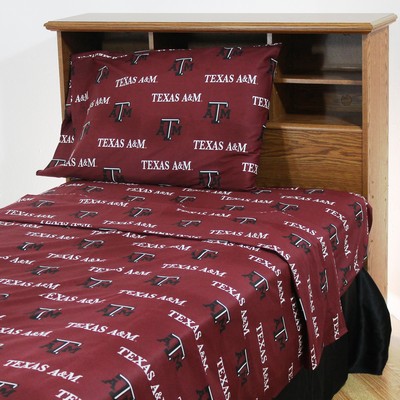 College Covers Texas A&M Aggies Sheet Set - Red 