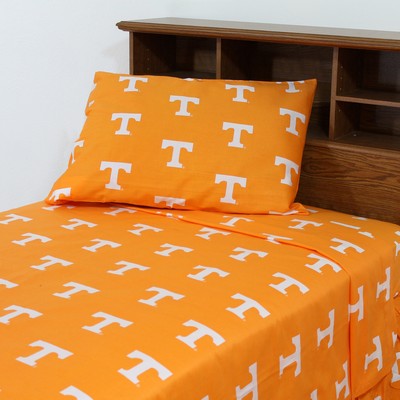 College Covers Tennessee Volunteers Twin XL Sheet Set - Orange 