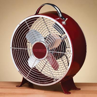 Deco Breeze Merlot Retro Metal Box Fan 