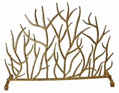 Dr  Livingstone Italian Gold Iron Twig Fire Screen Gold