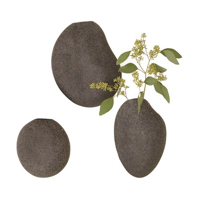Global Views Pebble Wall Vases Black