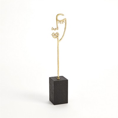 Global Views Scribble Sculpture Mother Polished Brass