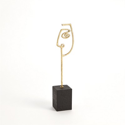 Global Views Scribble Sculpture Father Polished Brass