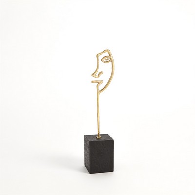 Global Views Scribble Sculpture Son Polished Brass