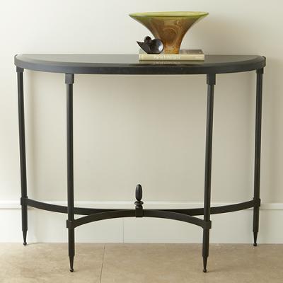 Global Views Fluted Iron Collection Console with Granite 