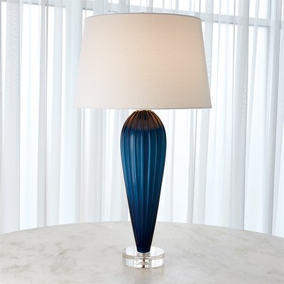 Global Views Teardrop Glass Lamp Blue