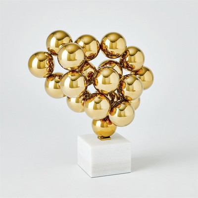 Global Views Sphere Sculpture Brass