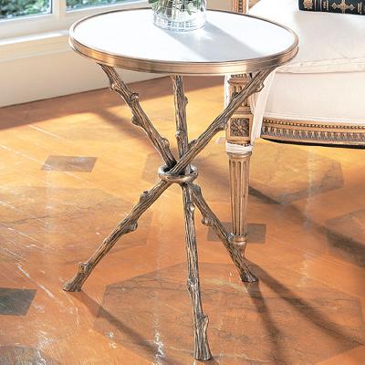 Global Views Twig Table Brass/White Marble