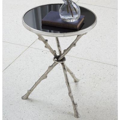 Global Views Twig Table Nickel/Black Granite