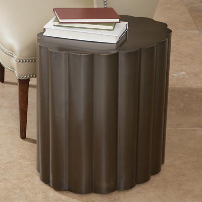 Global Views Fluted Table Antique Bronze Finish