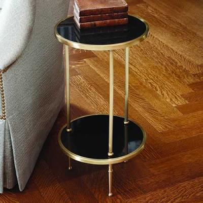 Global Views Petite 2 Tiered Table Antique Brass