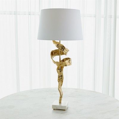 Global Views Twist Lamp Brass