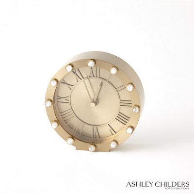 Global Views Quartz Clock Brass