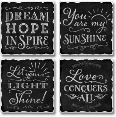 Highland Graphics Chalk It Up Coaster Set 